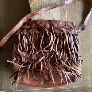 Patricia Nash Brown Leather Bucket Crossbody